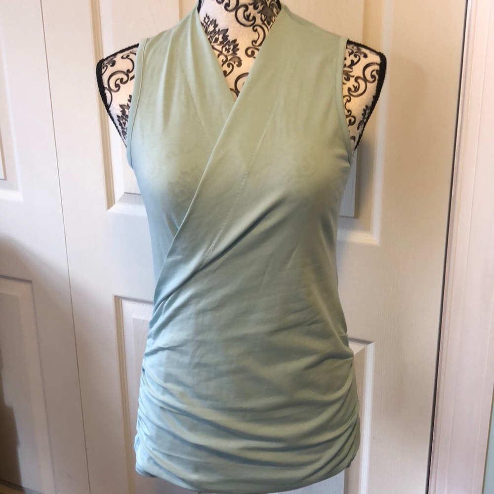 Sundance Light Mint Green Side Wrap V Neck S